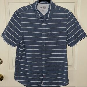 Original Penguin Navy and White Striped Casual Shirt